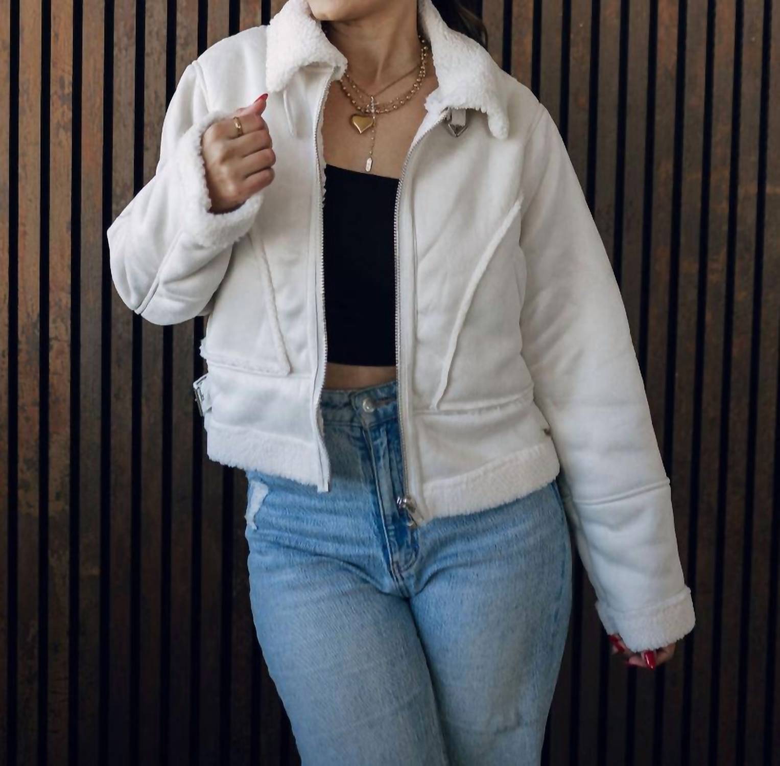 Hyfve - Xenna Suede & Sherpa Jacket