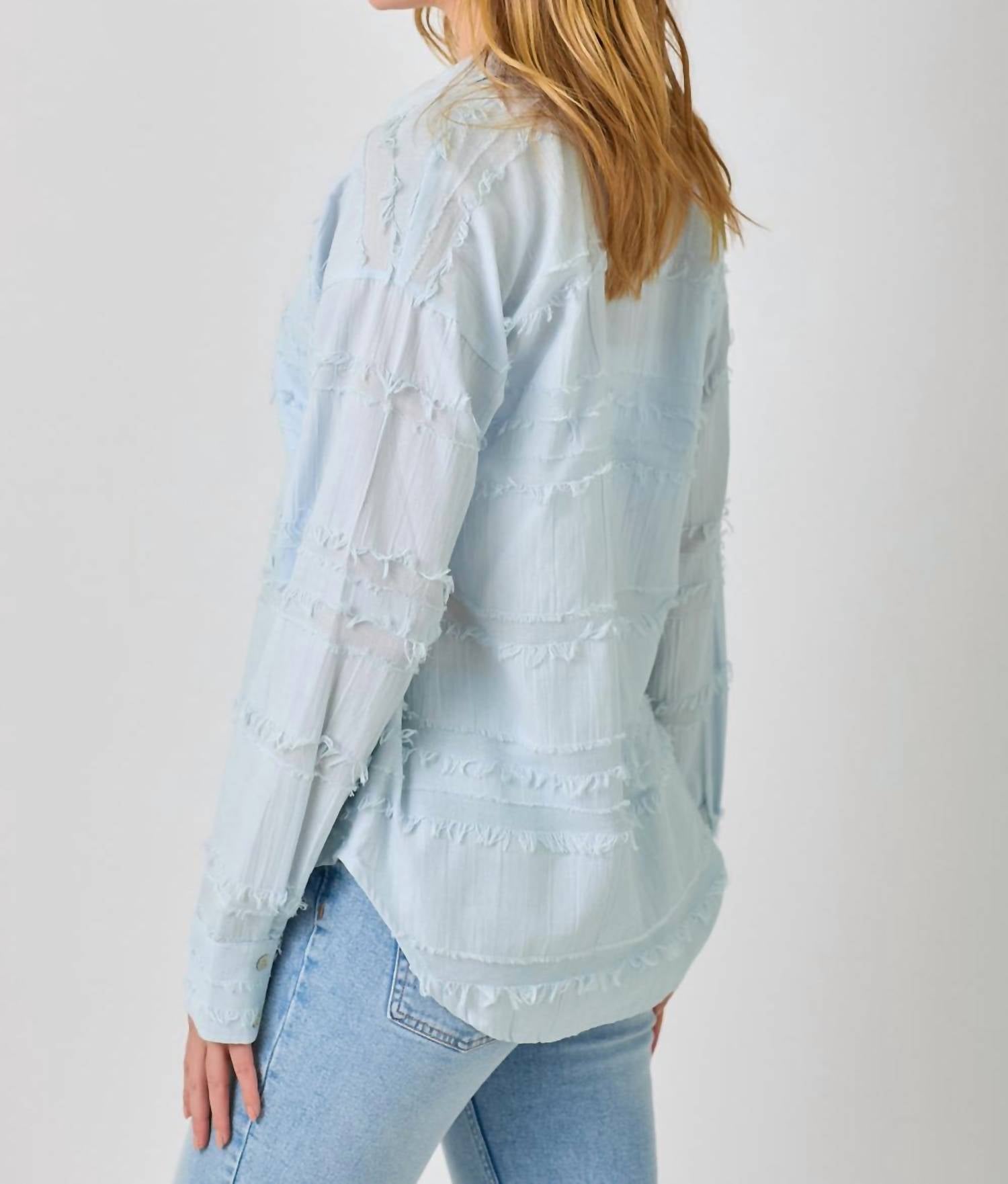 Mystree - Button Down Textured Gauze Shirt