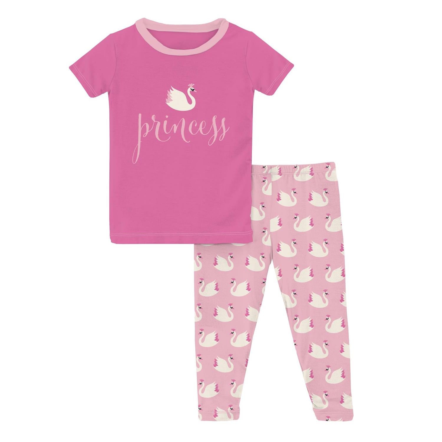 Kickee - Kids' Short Sleeve Graphic Tee Pajama Set
