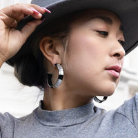Gold & Honey - Women's Medium Lucite Hoop Earrings