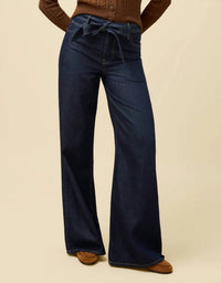 spartina 449 Faye Denim Trouser in midnight marina rinse wash - women's jeans - alternate view