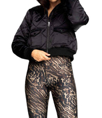 GOOD AMERICAN Quilted Puffer Jacket in black - women's jacket