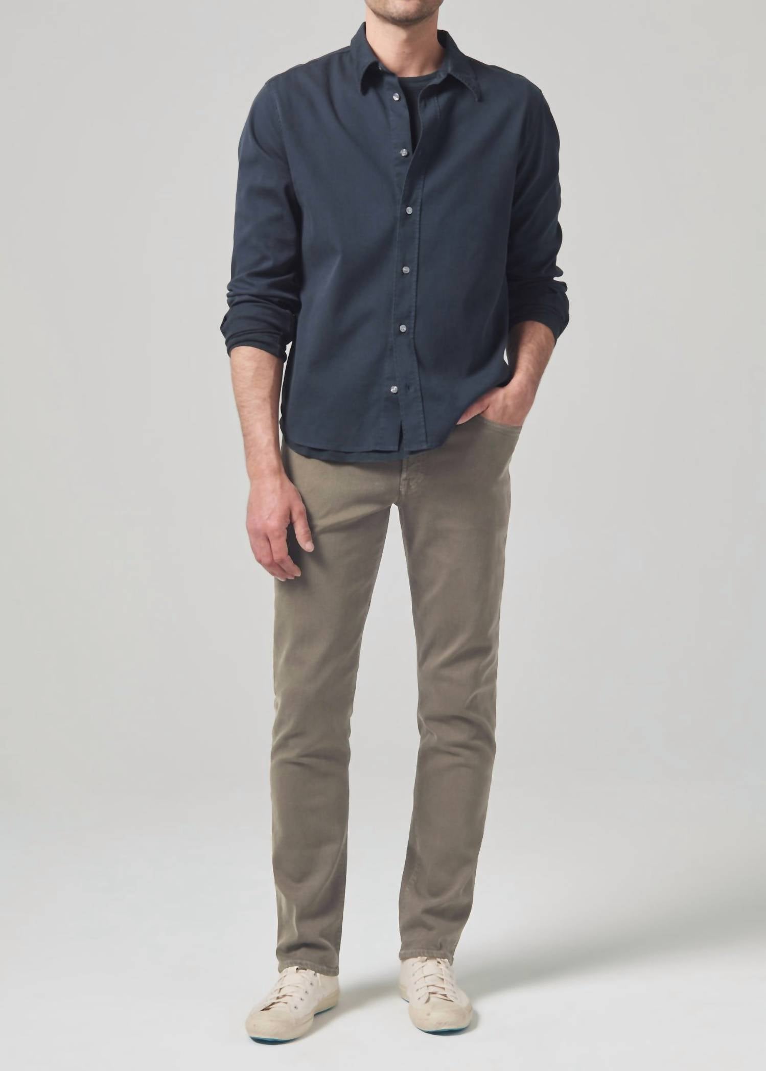Citizens of Humanity Gage Slim Straight Jeans in stretch twill froth - men's jeans