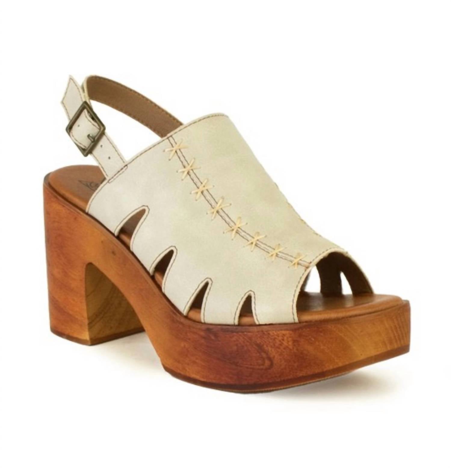 Bedstu - Women's Fontella Platform Sandal - beige - heels - leather