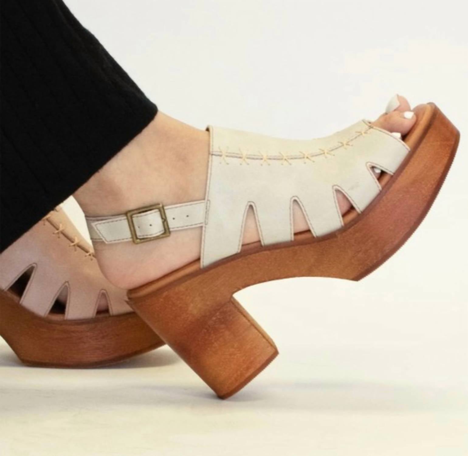 Bedstu - Women's Fontella Platform Sandal - beige - heels - leather