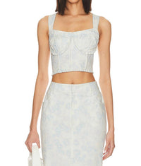 For Love & Lemons - Chantal Denim Corset Top