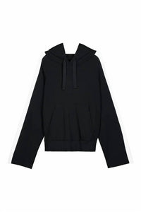 Kowtow Contrast Hoodie in black white - women's top - view 5
