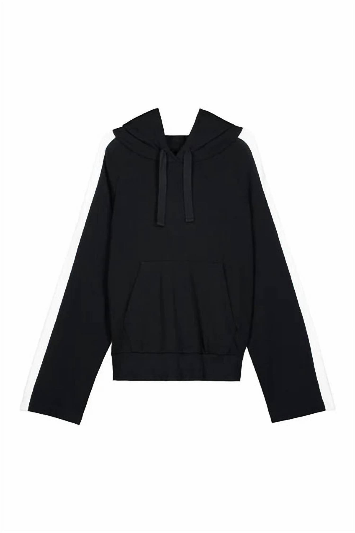 Kowtow Contrast Hoodie in black white - women's top - view 5