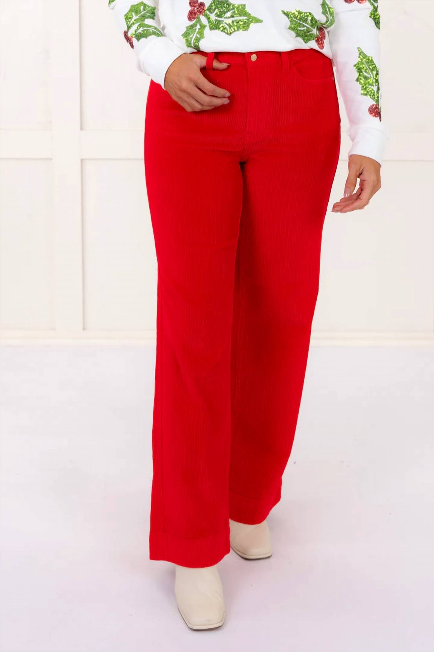 Judy Blue - High Waisted Wide Leg Corduroy Trouser