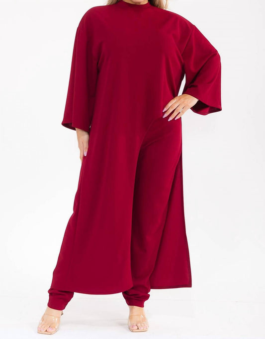 Karen T Design - Bell Sleeve Tunic Top With Pants Set