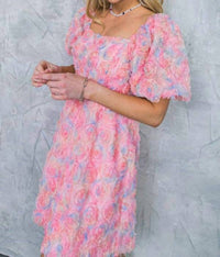 Flying Tomato - Woven Novelty Fabric Mini Dress