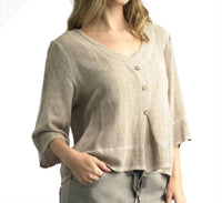 Tempo Paris - V-neck Linen Top