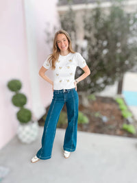Loveret - Orion High Rise Front Seam Wide Leg Jeans