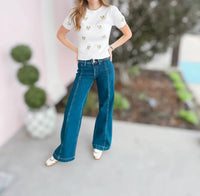 Loveret - Orion High Rise Front Seam Wide Leg Jeans