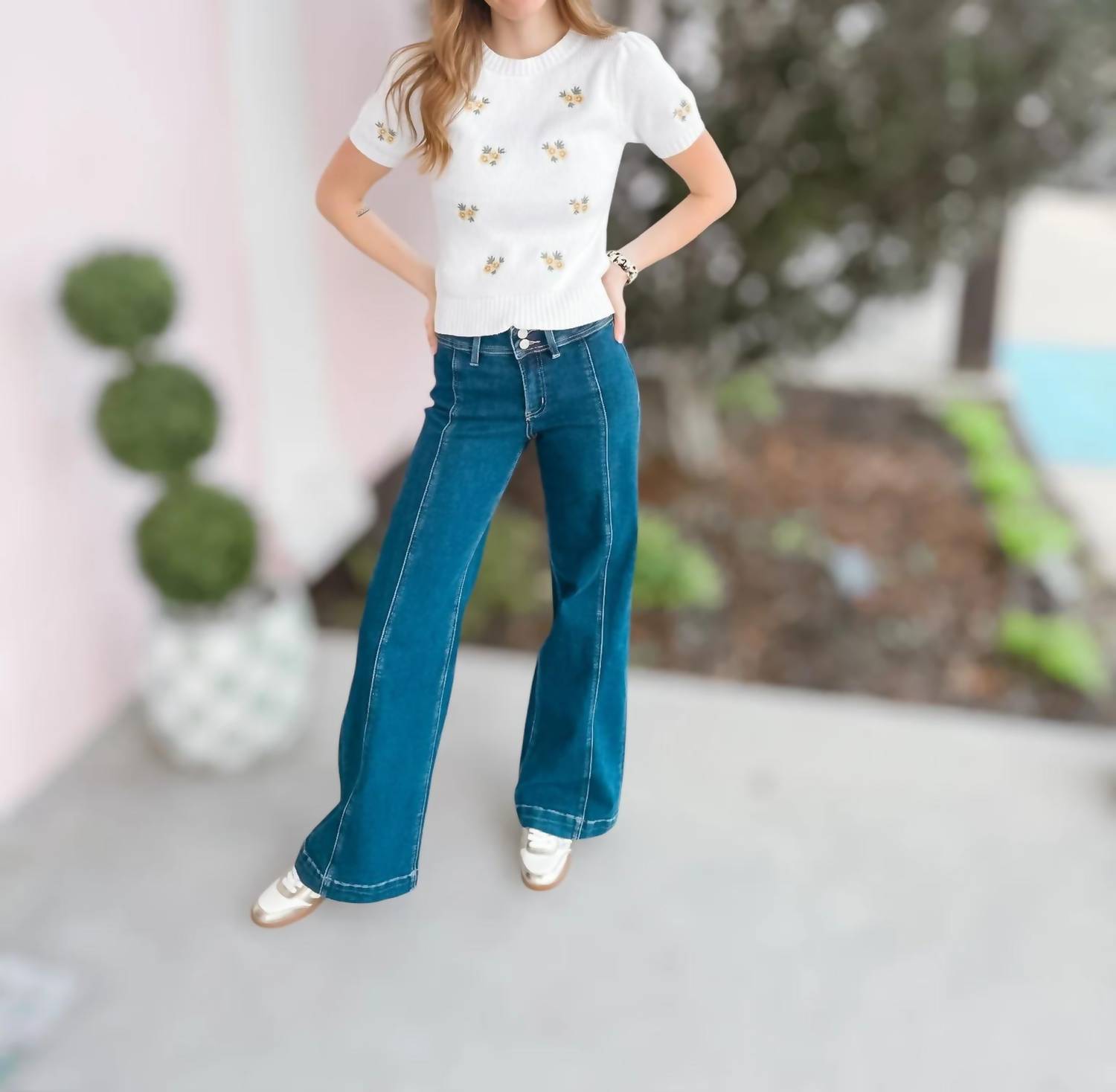 Loveret - Orion High Rise Front Seam Wide Leg Jeans
