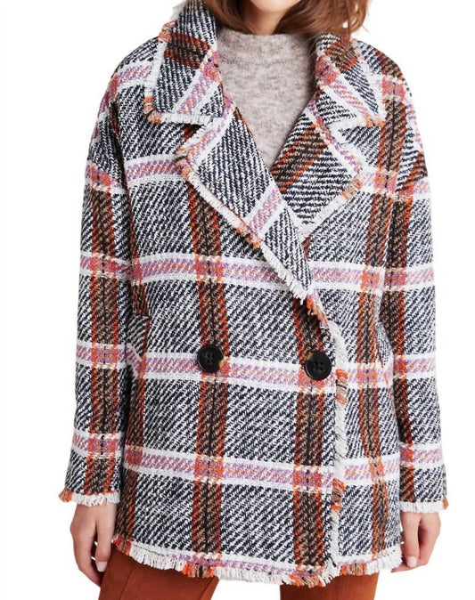 Eva Franco - Carrie Double Breasted Plaid Tweed Coat