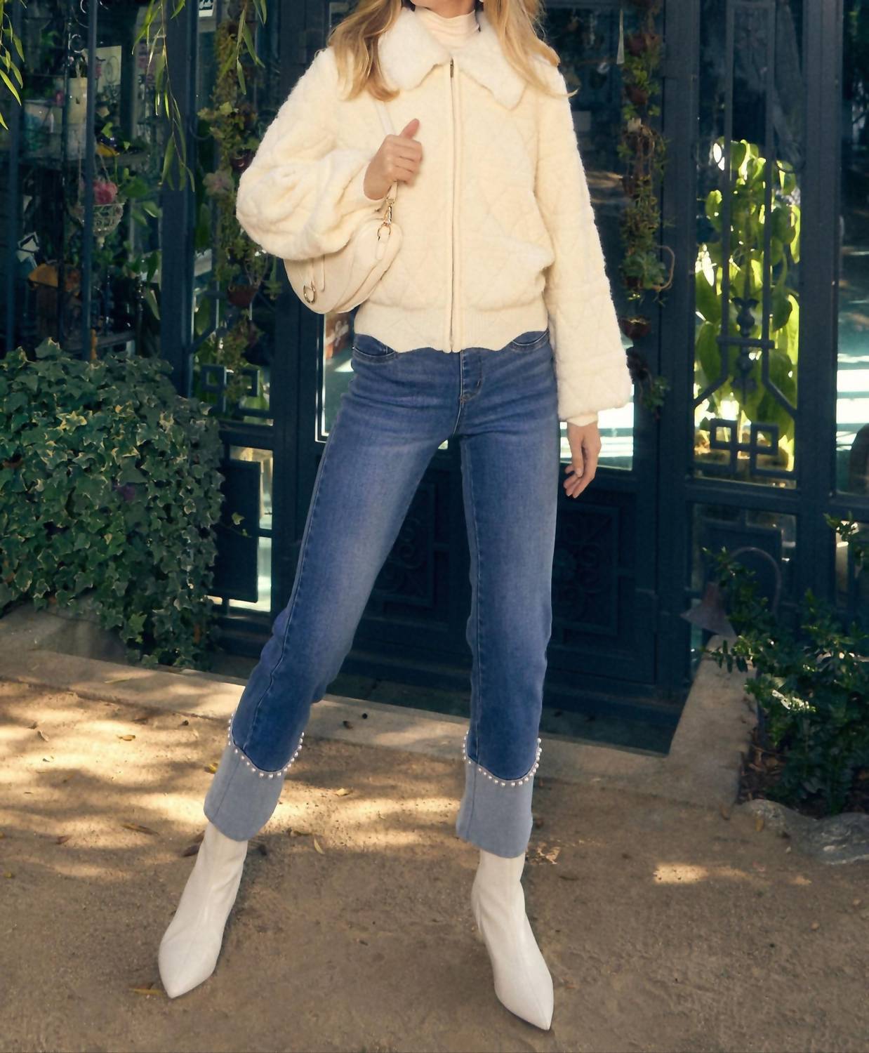 Fdj - Detachable Collar Sweater Bomber Jacket