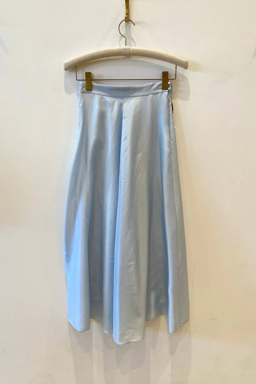 forte forte Women's Habotai Silk Skirt in blue - women's skirt
