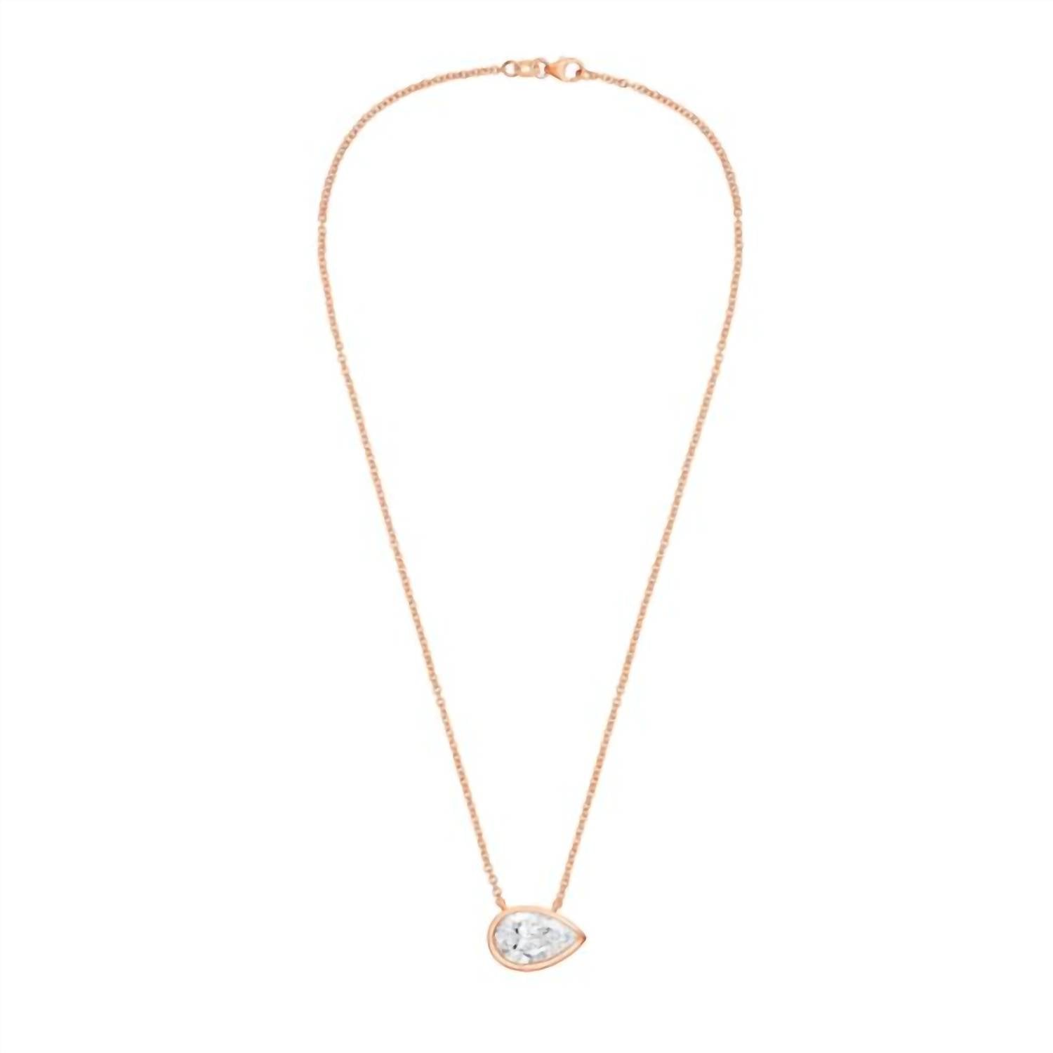Diana M Jewels - Women's East West Pear Shape Bezel Pendant (5.00 Ct)