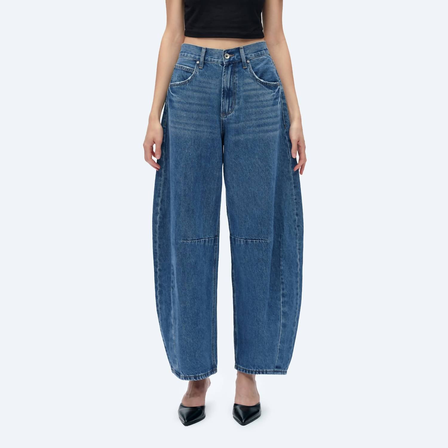 Bayeas - Katia High Rise Barrel Jeans