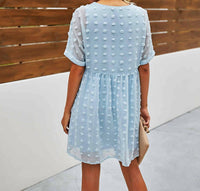Epretty - Baby Doll Swiss Dot Mini Dress