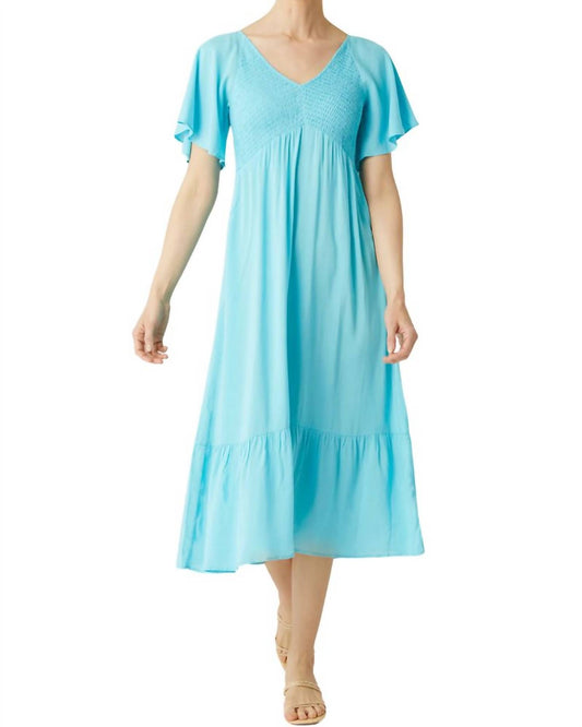 Coco + Carmen - SALTWATER SMOCKED V-NECK DRESS