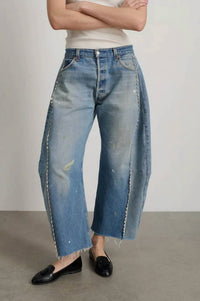B Sides - Tattered Lace Barrel Jeans