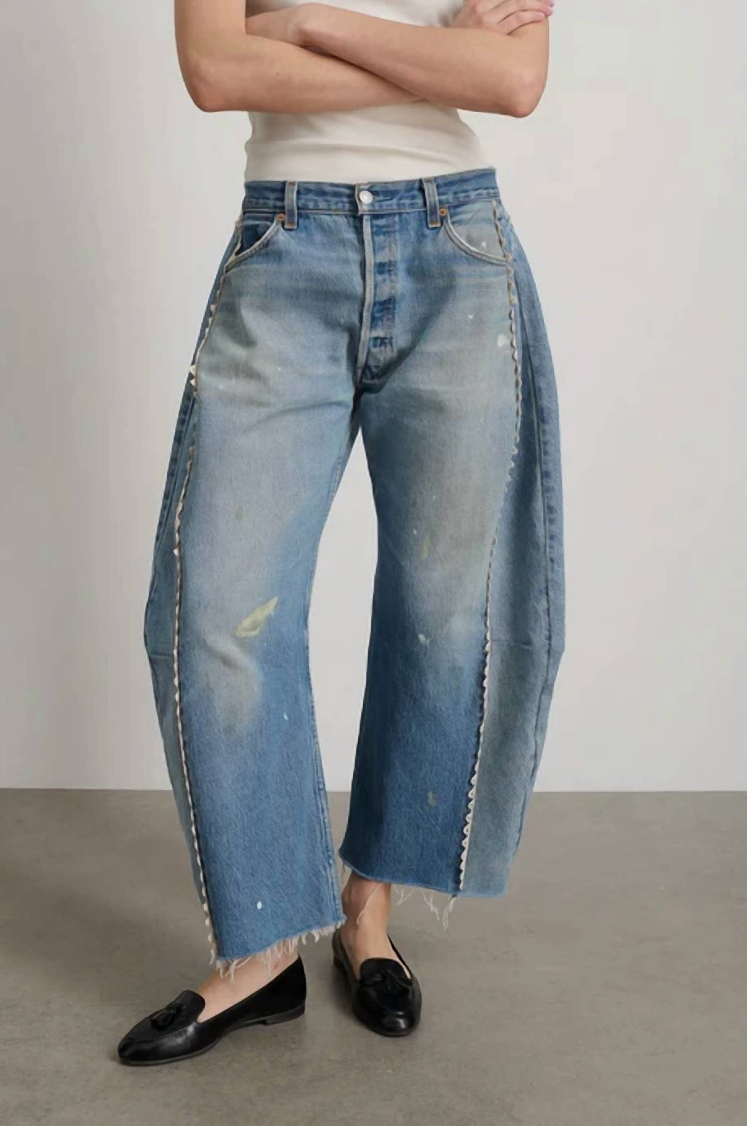 B Sides - Tattered Lace Barrel Jeans