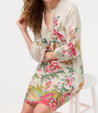 Johnny Was SHIFT FIELD DRESS in ecru miraze - women's dress - detail view