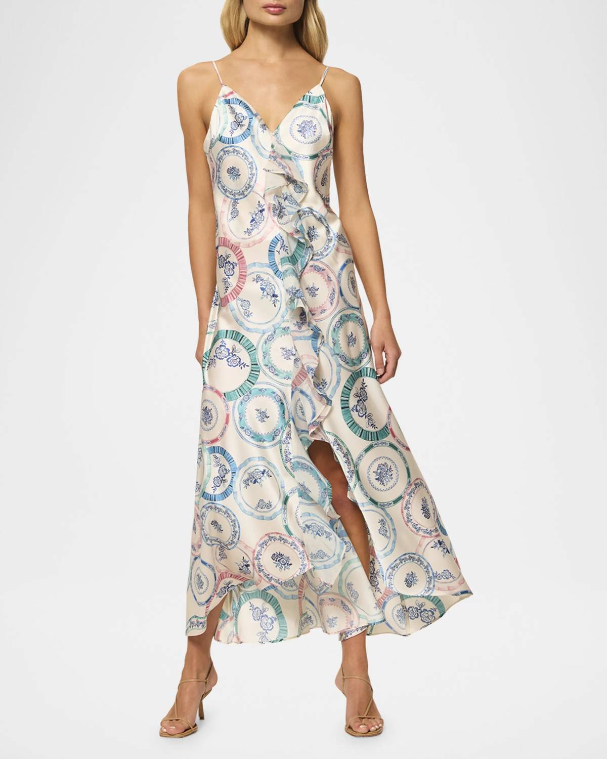 Misa Los Angeles - Angela Ruffle Trim Midi Dress