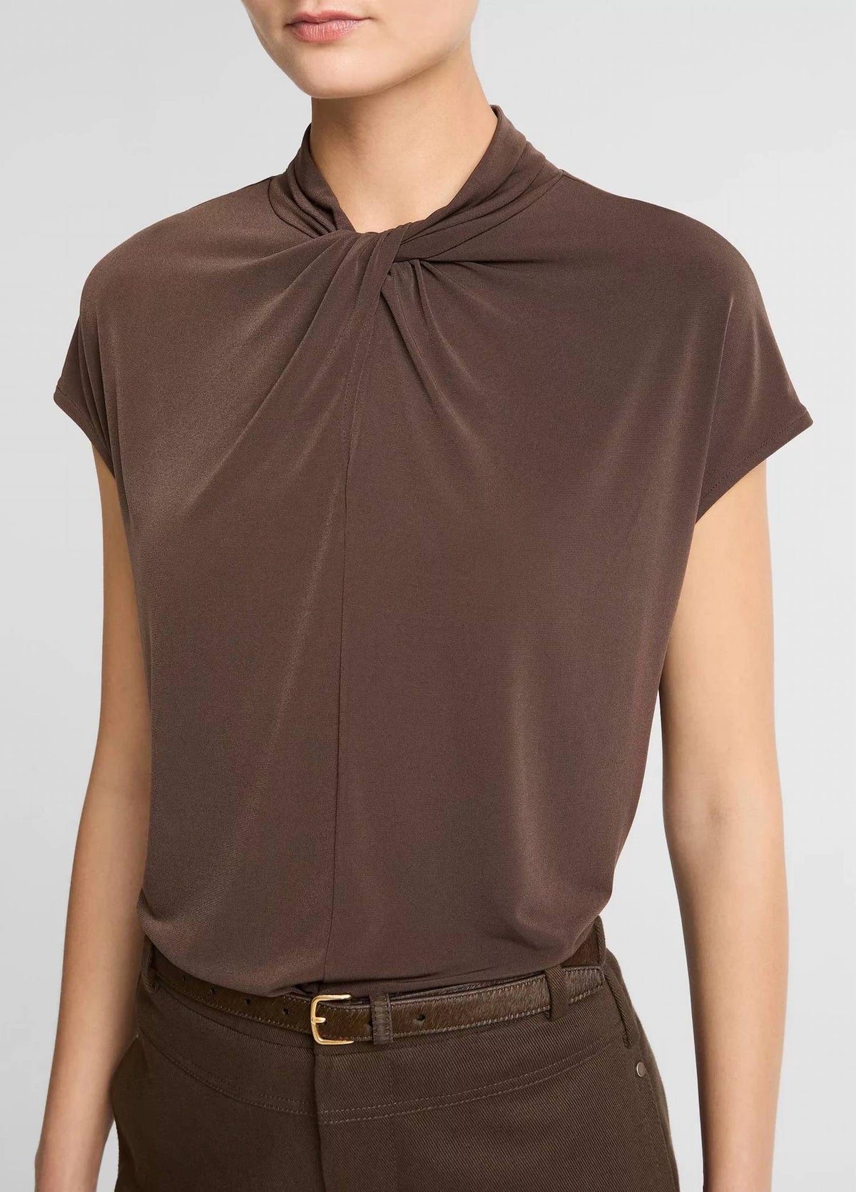 Vince - Cap Sleeve Twist Neck Top