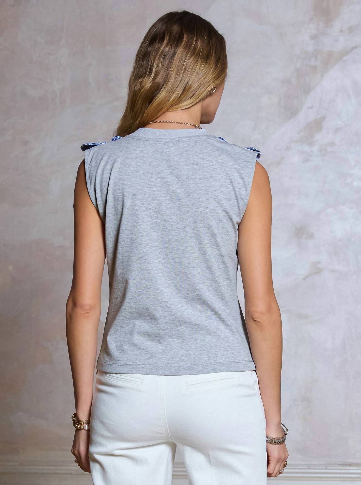 Current Air - Bow Shoulder Sleeveless Top