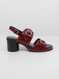 All Black - Women's Triple Buckle Lady Red Sandals