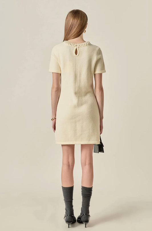 English Factory - Women's The Pearl Embellished Knit Mini Dress