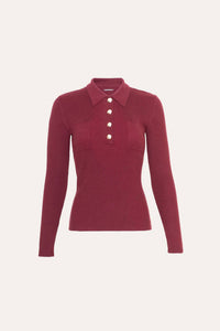Elie Tahari - Soft Ribbed Polo Sweater