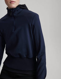 Aztech Mountain Half Zip Fleece Jacket in sander navy - women's jacket - detail view