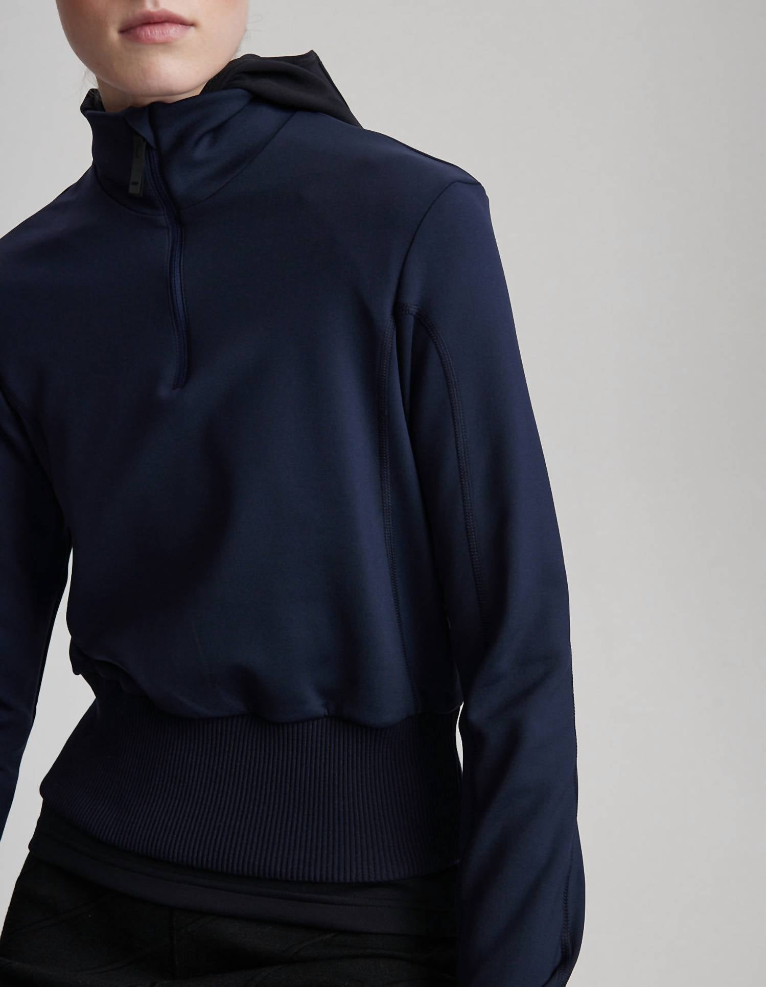 Aztech Mountain Half Zip Fleece Jacket in sander navy - women's jacket - detail view