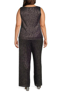 R&M Richards - 3-Piece Metallic Evening Pants Set