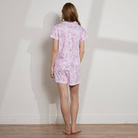 The Sleep Code - Women's Printed Floral Cotton Short Pj Set