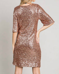 Allie Rose - Open Sleeve Sequin Mini Dress