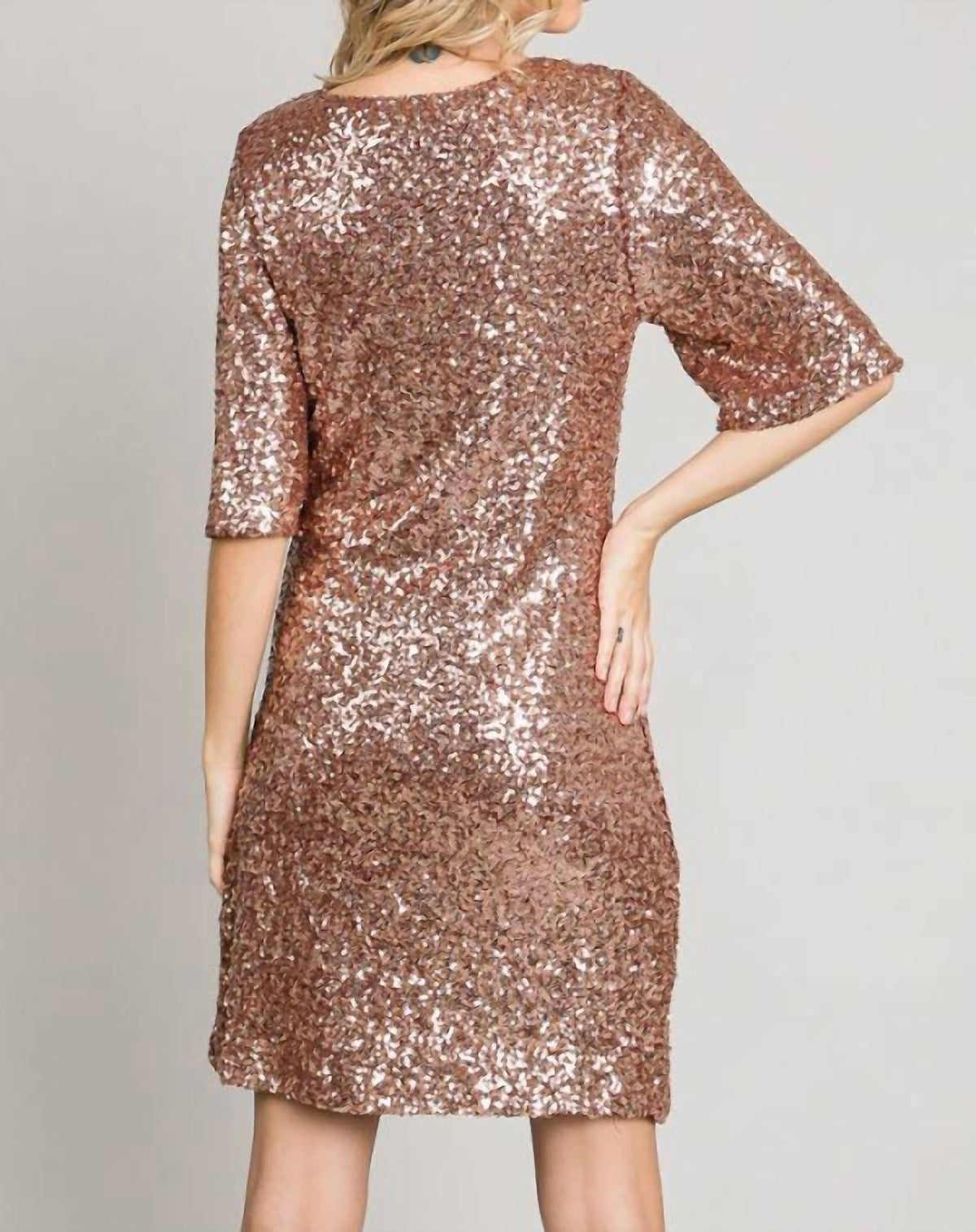 Allie Rose - Open Sleeve Sequin Mini Dress