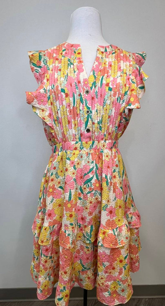 Thml - floral flutter sleeve dress