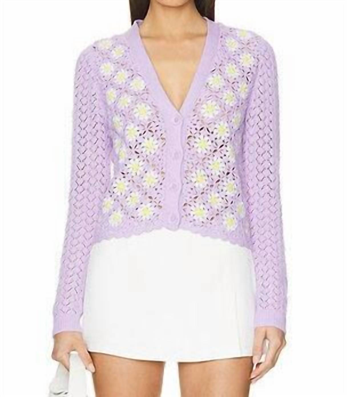 Autumn Cashmere - Hand Crochet Daisy Cardigan