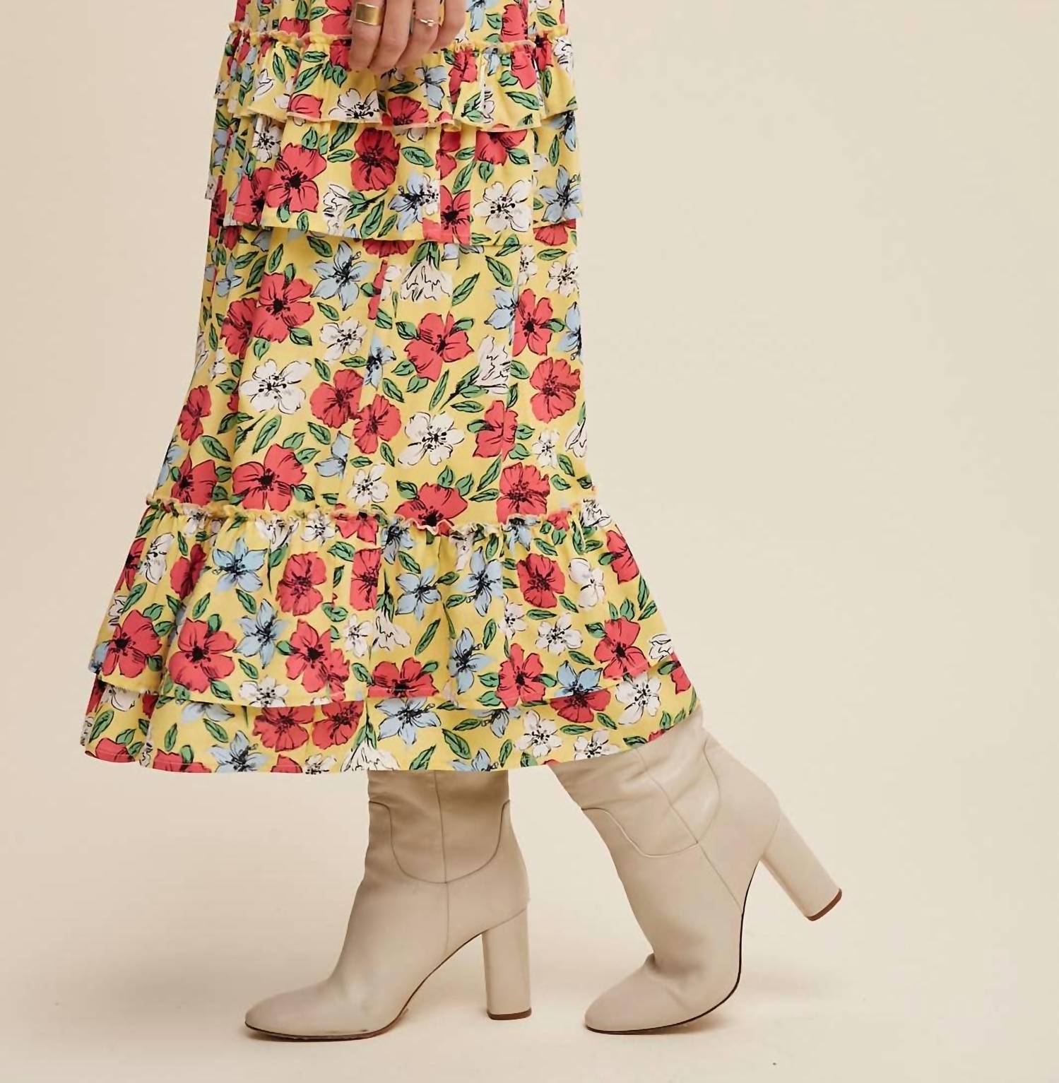 Listicle - Floral Convertible Dress Maxi Skirt