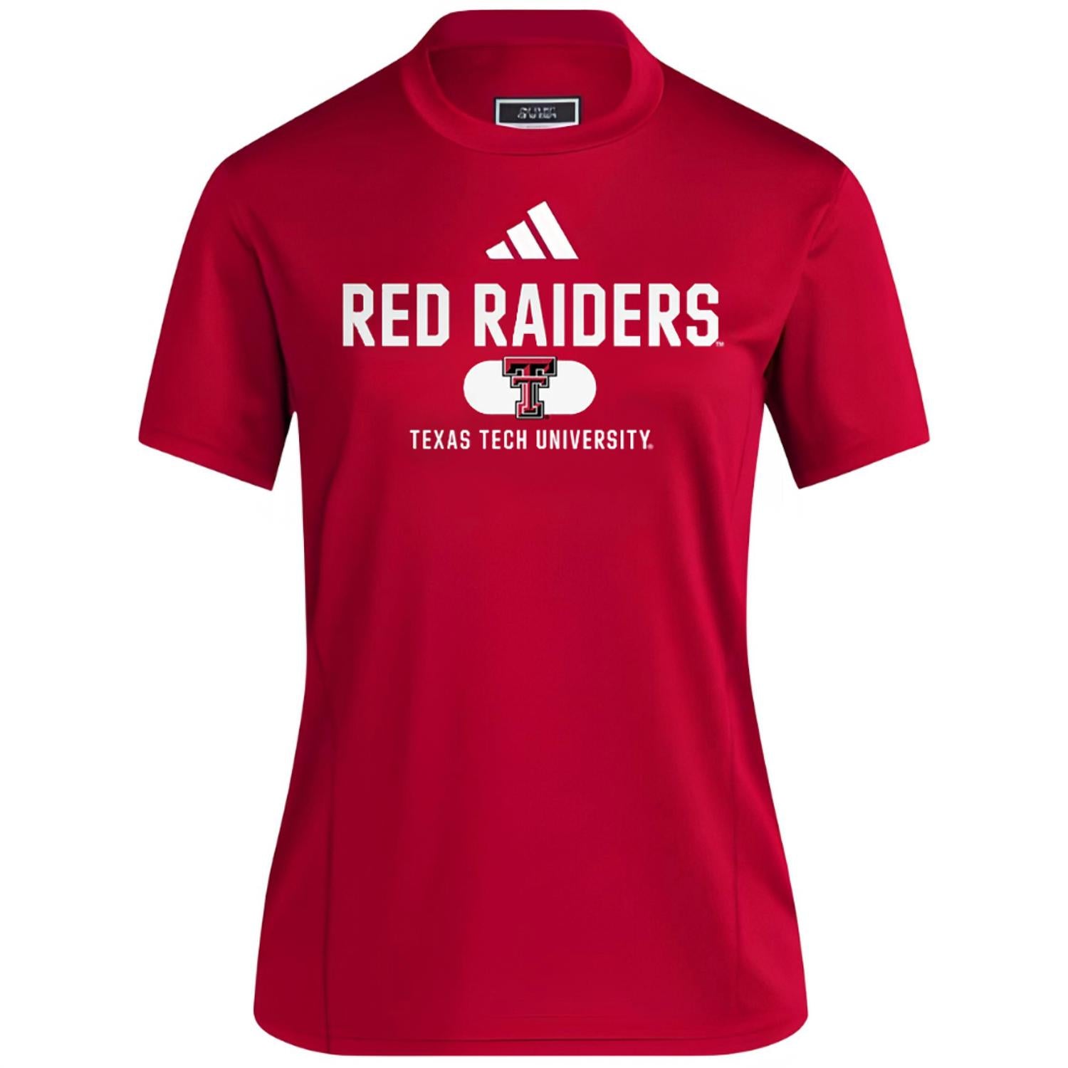 adidas Women's Texas Tech Designed To Train Tee in red - women's t-shirt