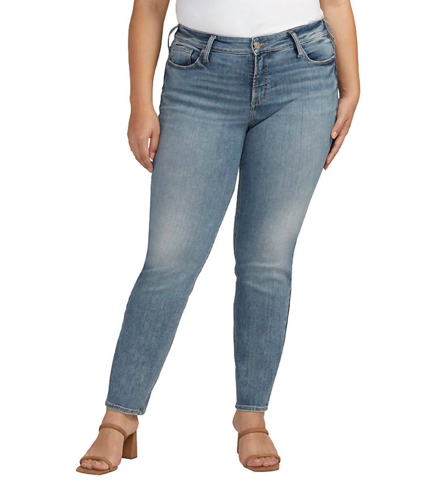 Silver Jeans Co - Mid Rise Curvy Fit Suki Straight Jeans - Plus