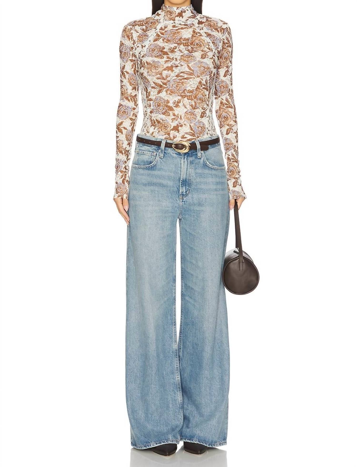 Free People Lyric Long Sleeve Top in ivory combo - women's long sleeve top - view 4