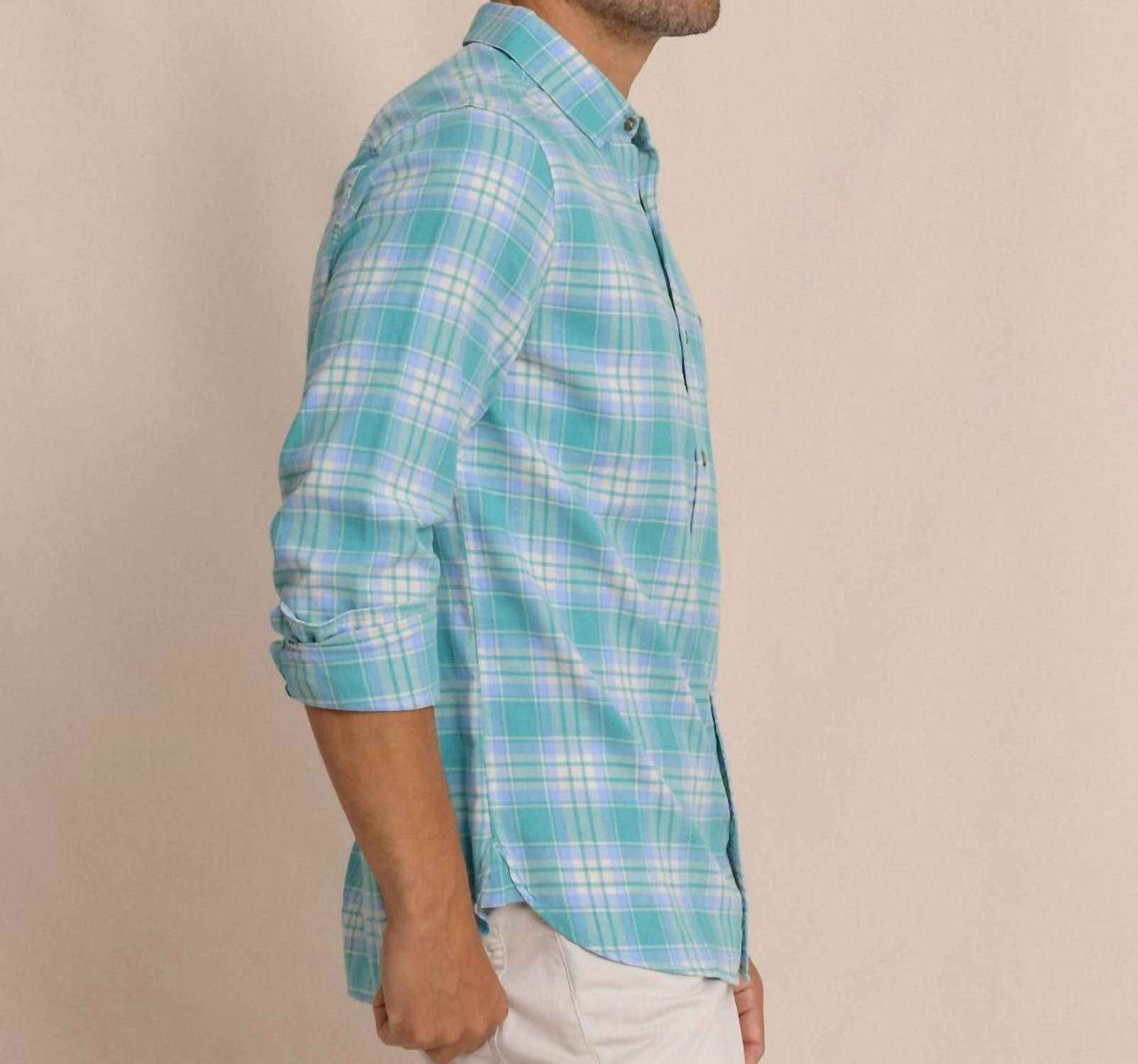 Southern Tide - Mens's Ashborough Plaid Brushed Twill Sport Shirt