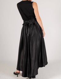 Before You - Satin Hi - low Formal Skirt - black - clothing - knee - length - skirts
