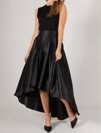 Before You - Satin Hi - low Formal Skirt - black - clothing - knee - length - skirts